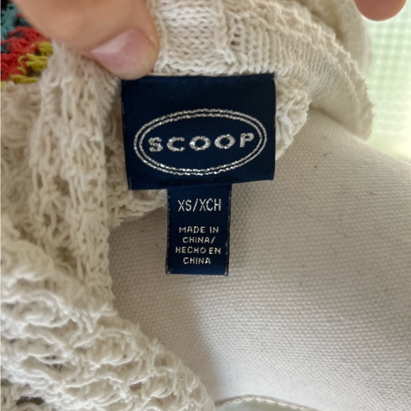 Scoop Womens Open Knit Crochet Knit Striped Boho Hooded Cardigan Kimono Sz XS - Picture 10 of 11